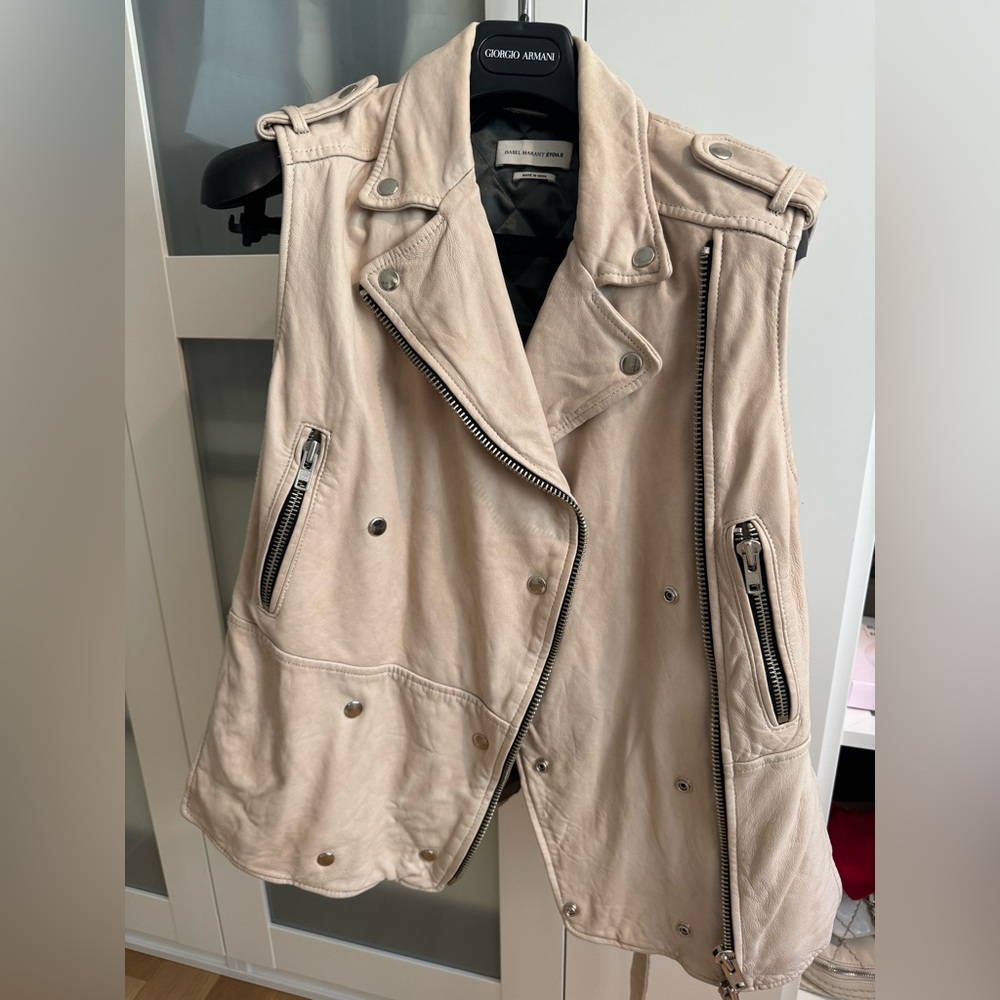 Isabel Marant Women's Cream Leather Vest